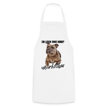 Bouledogue Vieux Bouledogue Anglais Chien Chiens - Tablier de cuisine - blanc - Devant - AI Model Male 185 dark (185cm)
