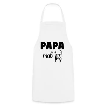 Papa mal Zwei 2 Kinder Rocker Vater - Kochschürze - Weiß - Vorne - AI Model Male 185 dark (185cm)