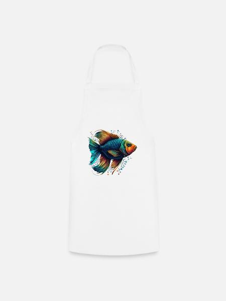 Bunte Fische - Kochschürze - Weiß