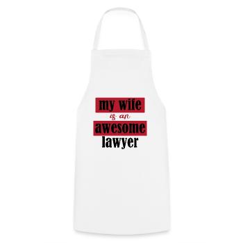 My Wife Is An Awesome Lawyer - Tablier de cuisine - blanc - Devant - AI Model Male 185 dark (185cm)
