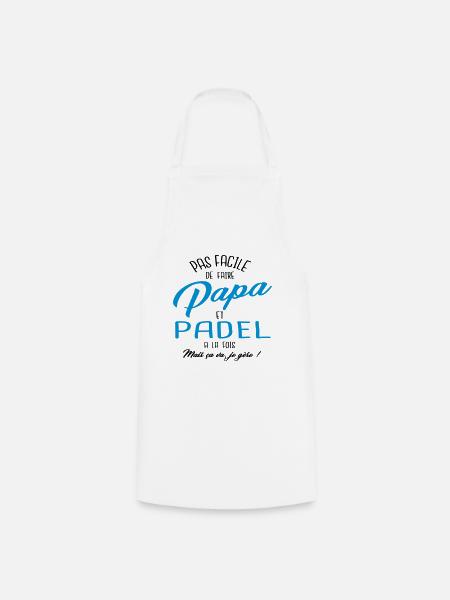 Papa et padel - Tablier de cuisine - blanc