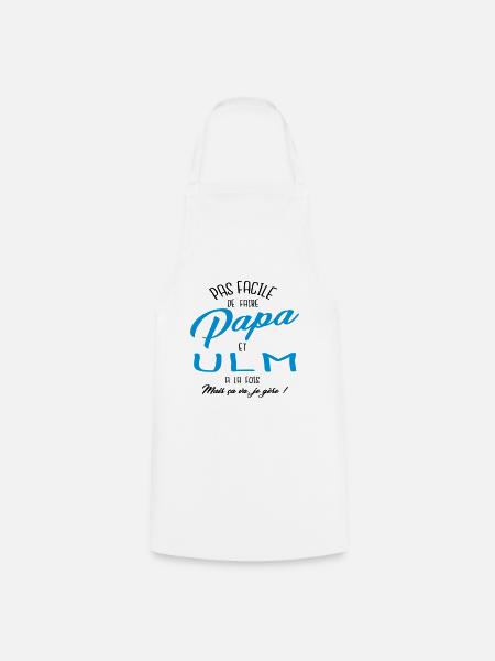 Papa et ULM - Tablier de cuisine - blanc