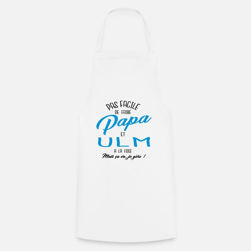 Papa et ULM - Tablier de cuisine - blanc