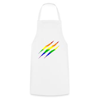 LGBT Rainbow scratches - Cooking Apron - white - Front - AI Model Male 185 dark (185cm)