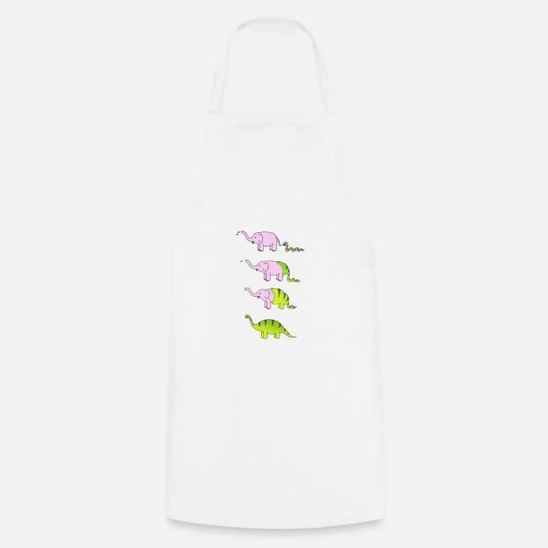 dinosaur snake elephant - Cooking Apron - white