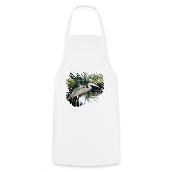 Le héron cendré n'est plus un oiseau migrateur - Tablier de cuisine - blanc - Devant - AI Model Male 185 dark (185cm)