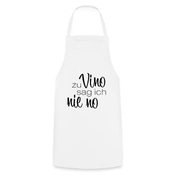 Zu vino sag ich nie no - lustiger Wein Spruch - Kochschürze - Weiß - Vorne - AI Model Male 185 dark (185cm)