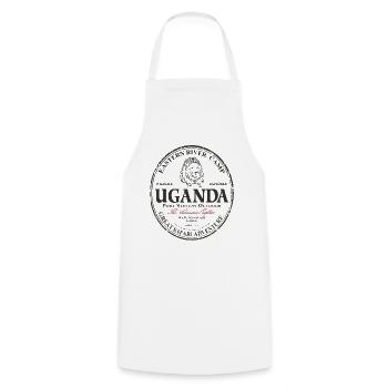 Ouganda - Lion - Tablier de cuisine - blanc - Devant - AI Model Male 185 dark (185cm)