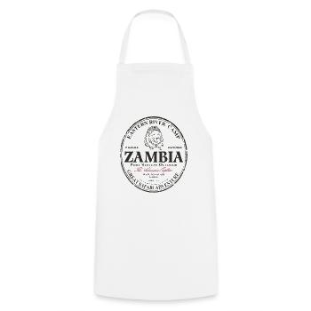 Zambia - Lion - Cooking Apron - white - Front - AI Model Male 185 dark (185cm)