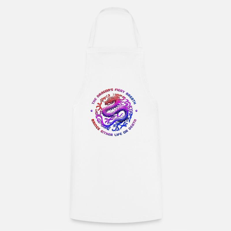 The Dragon - Cooking Apron - white
