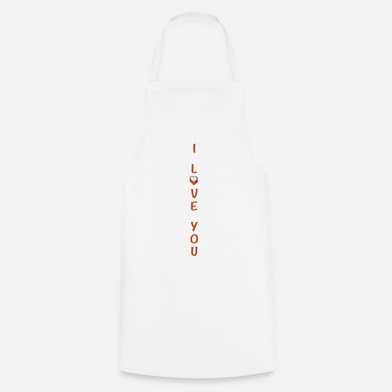 I love you VERTIKAL | Vectorgraphic = Change Color - Tablier de cuisine - blanc