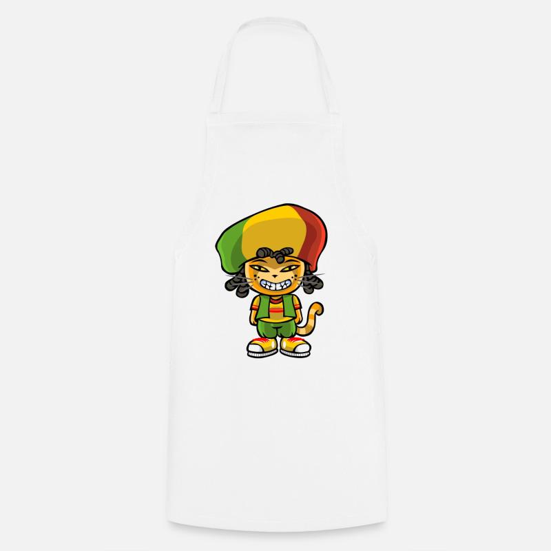 Reggae katze - Kochschürze - Weiß
