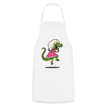 Tyrannosaurus cunning - Cooking Apron - white - Front - AI Model Male 185 dark (185cm)