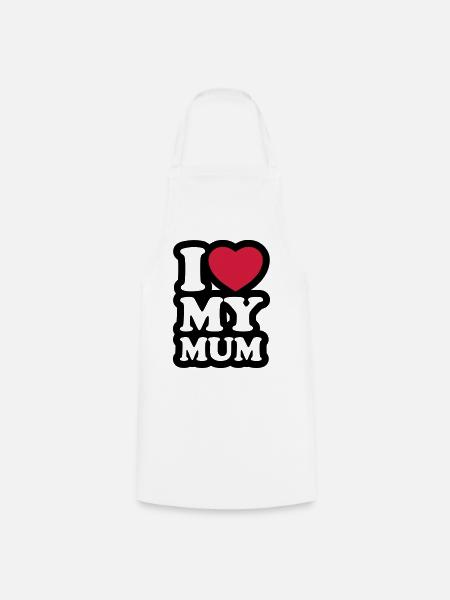 I love my mum - Ich liebe meine Mama - Kochschürze - Weiß