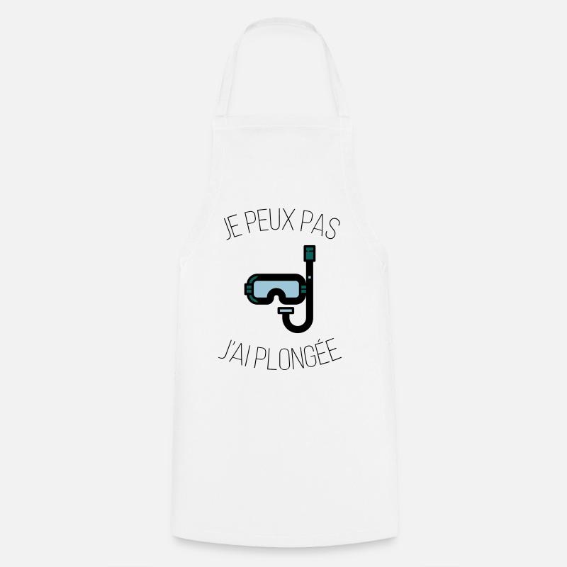 i can't i dived - Cooking Apron - white