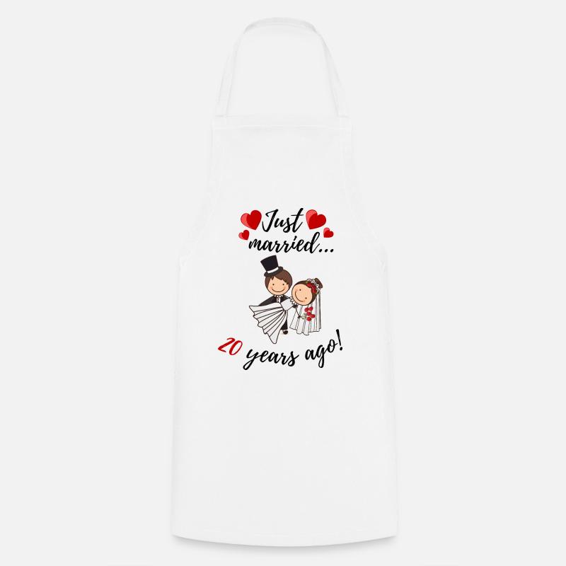 Anniversaire de mariage de 20 ans - Tablier de cuisine - blanc