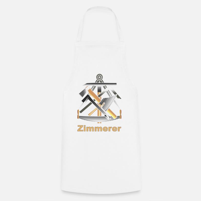 Handwerkszeichen, Zimmerer, Logo, Wappen - Kochschürze - Weiß