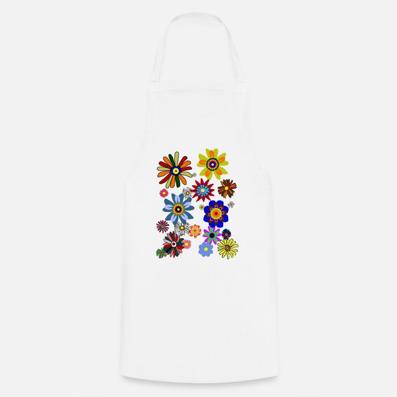 Flower Power & Fleurs (Blümchen1.0) - Tablier de cuisine - blanc