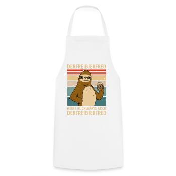 Faultier Spruch Bier Derfreibierfred Party Saufen - Kochschürze - Weiß - Vorne - AI Model Male 185 dark (185cm)