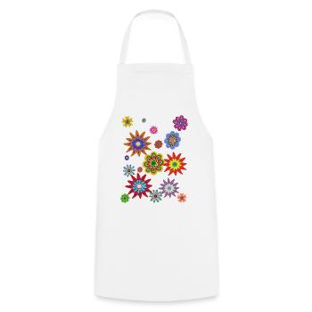 édition limitée Wuddi 69 flower power - Tablier de cuisine - blanc - Devant - AI Model Male 185 dark (185cm)
