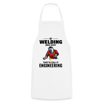 Welding Welder Metal Construction Ironworker - Cooking Apron - white - Front - AI Model Male 185 dark (185cm)