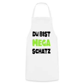 Spruch Mega Schatz Liebling Pärchen Liebe Super - Kochschürze - Weiß - Vorne - AI Model Male 185 dark (185cm)