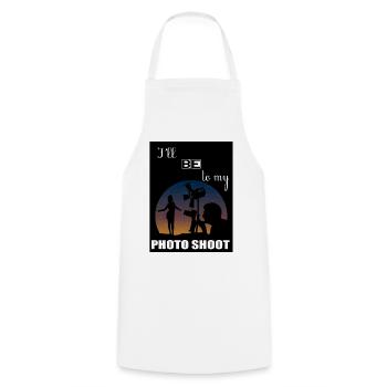 I will be SHOOTING - Cooking Apron - white - Front - AI Model Male 185 dark (185cm)