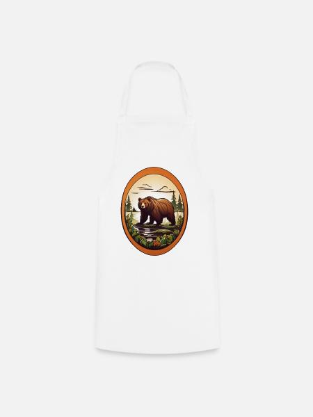 Waldbewohner Braunbär - Kochschürze - Weiß