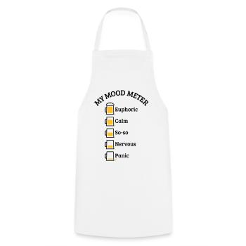 My Mood Meter (Bier / Biertrinker / V1 / POS) - Kochschürze - Weiß - Vorne - AI Model Male 185 dark (185cm)