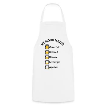 My Mood Meter (Beer Drinker / V3 / POS) - Cooking Apron - white - Front - AI Model Male 185 dark (185cm)