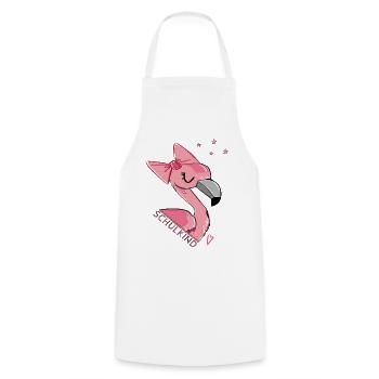 Écolier, Flamant rose - Tablier de cuisine - blanc - Devant - AI Model Male 185 dark (185cm)
