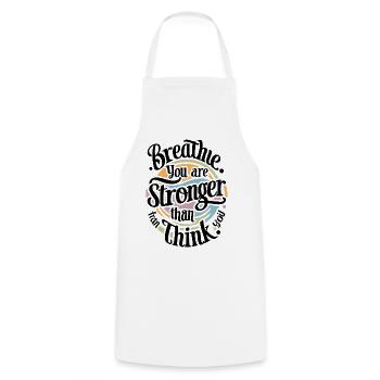 Typographie de sagesse inspirante - Tablier de cuisine - blanc - Devant - AI Model Male 185 dark (185cm)