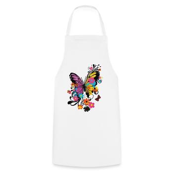 Butterfly Colorful Colorful Beautiful Art Nature - Cooking Apron - white - Front - AI Model Male 185 dark (185cm)