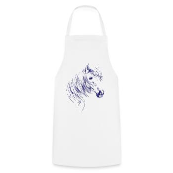 Horse Riding Horses Equestrian Sport - Cooking Apron - white - Front - AI Model Male 185 dark (185cm)