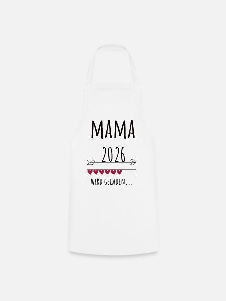 Werdende Mama 2026 Geschenk Schwangerschaft - Kochschürze - Weiß