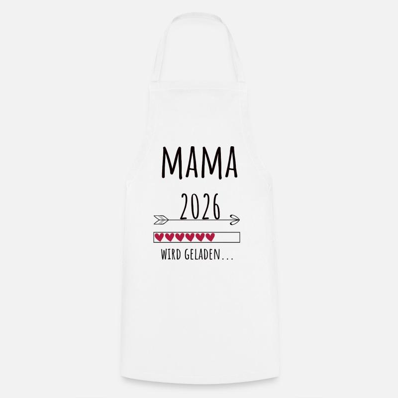 Werdende Mama 2026 Geschenk Schwangerschaft - Kochschürze - Weiß