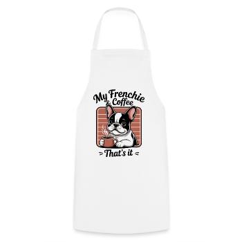 Frenchie Französische Bulldogge Cartoon - Kochschürze - Weiß - Vorne - AI Model Male 185 dark (185cm)