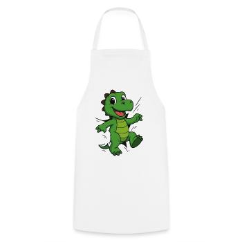 Comic Dino – For real dinosaur fans - Cooking Apron - white - Front - AI Model Male 185 dark (185cm)