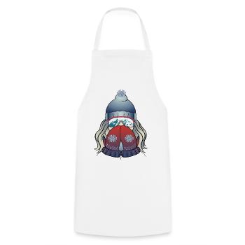 Fille d’hiver avec flocon de neige - Tablier de cuisine - blanc - Devant - AI Model Male 185 dark (185cm)