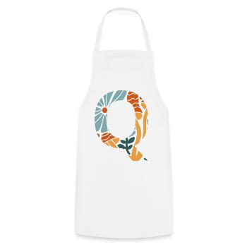 Buchstabe q Blumen groovy Geschenkidee - Kochschürze - Weiß - Vorne - AI Model Male 185 dark (185cm)