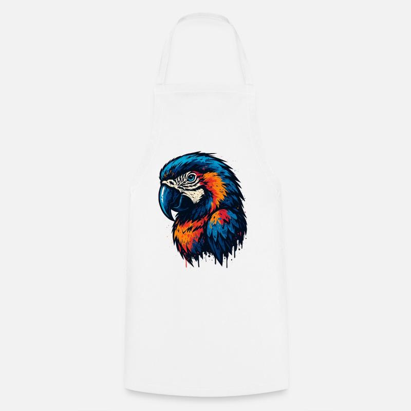 Magnifique tête de perroquet - Tablier de cuisine - blanc