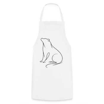 Silent Bear Silhouette in Minimal Flowing Lines II - Cooking Apron - white - Front - AI Model Male 185 dark (185cm)