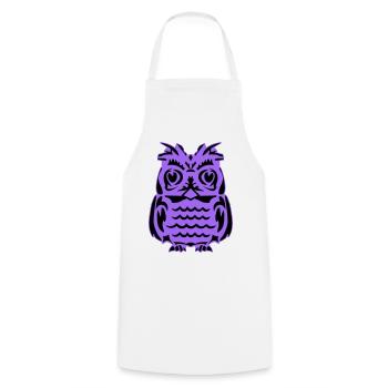 Purple Owl Silhouette - Cooking Apron - white - Front - AI Model Male 185 dark (185cm)