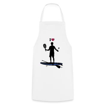 Ich liebe Padel – Humor, Paddel und Sport - Kochschürze - Weiß - Vorne - AI Model Male 185 dark (185cm)