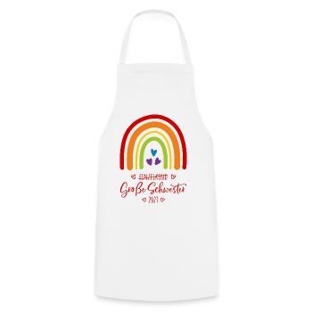 Große Schwester 2027 Boho Regenbogen - Kochschürze - Weiß - Vorne - AI Model Male 185 dark (185cm)