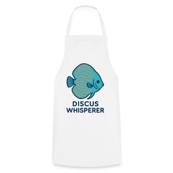 Passionné de Poisson Discus Bleu et Orange - Tablier de cuisine - blanc - Devant - AI Model Male 185 dark (185cm)