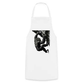 Realistic Gorilla: Bouldering & Grip Strength - Cooking Apron - white - Front - AI Model Male 185 dark (185cm)