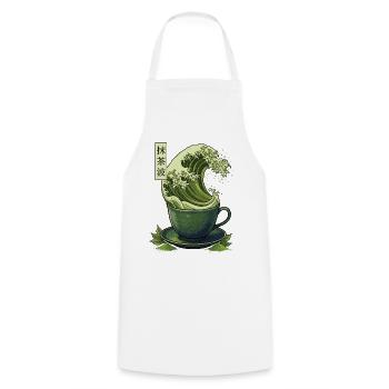 Matcha Wave Shirt Japan Style Tee Design - Kochschürze - Weiß - Vorne - AI Model Male 185 dark (185cm)