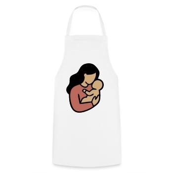 Mom Baby Boho Minimalism - Cooking Apron - white - Front - AI Model Male 185 dark (185cm)
