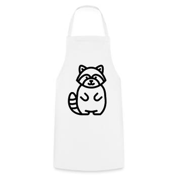 raccoon - Cooking Apron - white - Front - AI Model Male 185 dark (185cm)